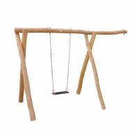 1-Platz Schaukelgestell mit Sitz und Überstand aus Robinien-Holz