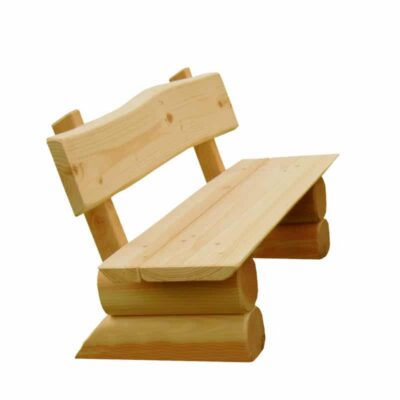Kindergarten-Bank aus Douglasien-Holz – montiert