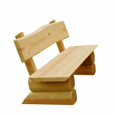 Kindergarten-Bank aus Douglasien-Holz – montiert