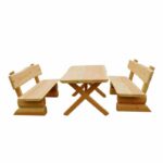 Kindergarten-Garnitur aus Douglasien-Holz – montiert - kinder garten garnitur montiert