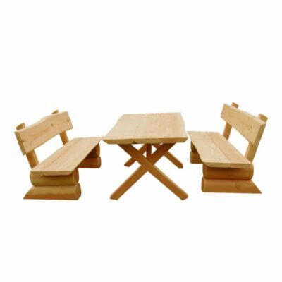 Kindergarten-Garnitur aus Douglasien-Holz – montiert