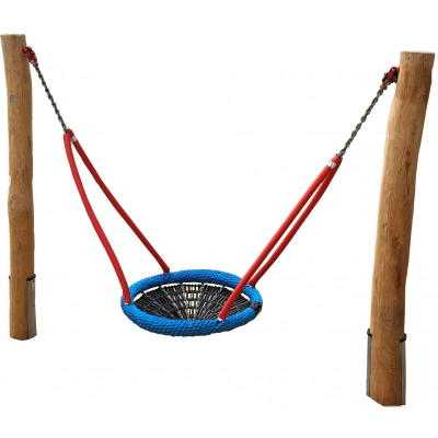 Mini-Vogelnest-Schaukel aus Robinien-Holz mit Stahllaschen + Vogelnestkorb Ø 90 cm