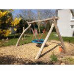 Vogelnest-Schaukelgestell aus Robinien-Holz inkl. Vogelnest + Aufhängelager - vogelnest schaukelgestell inkl vogelnest aufhaengelager aufhaengehoehe 220 cm1