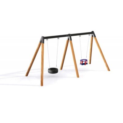 Lars Laj Doppel-Schaukel mit Baby Schaukel und Reifenschaukel