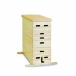 Sprungkasten keilgezinkt 6-tlg. – 110 cm hoch aus Massivholz - Sprungkasten 6 tlg. gezinkt mit Rindleder