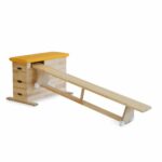 Sprungkasten 3-tlg. keilgezinkt aus Massivholz - Sprungkasten 3teilig orange mitBank2