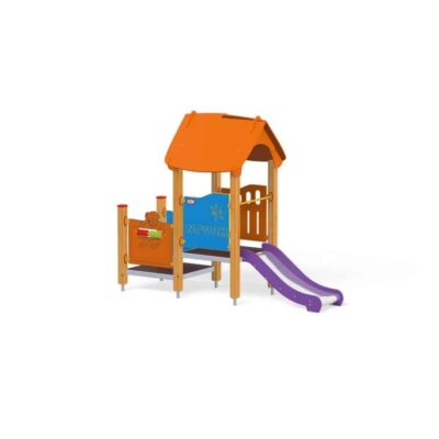 Spielhaus Quadro Baby mit Rutsche von Novum Spielgeräte