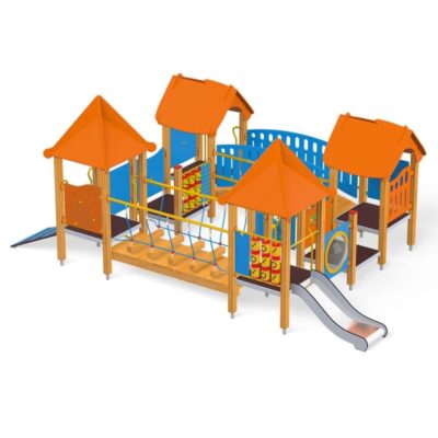 U3-Spielanlage Quadro Kleinkind Holz von Novum Spielgeräte