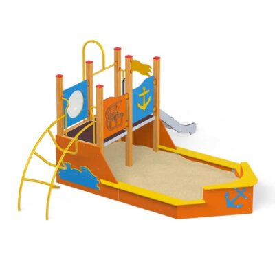 Quadro Schiff mit Sandkasten aus Holz oder Metall von Novum Spielgeräte