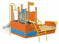 Quadro Schiff mit Sandkasten aus Holz oder Metall von Novum Spielgeräte – Bild 3
