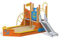 Quadro Schiff mit Sandkasten aus Holz oder Metall von Novum Spielgeräte – Bild 7