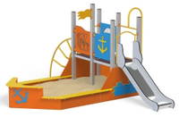Quadro Schiff mit Sandkasten aus Holz oder Metall von Novum Spielgeräte – Bild 16