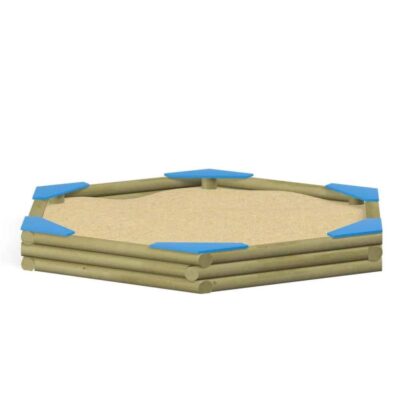 Sechseck-Sandkasten mit Sitzen von Novum Spielgeräte
