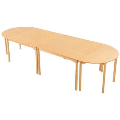 ovaler Besprechungstisch - 2 Tische 120 x 120 cm + 2 halbrunde Tische