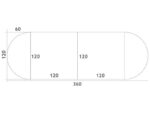 ovaler Besprechungstisch – 2 Tische 120 x 120 cm + 2 halbrunde Tische - 38184 s 38184 2d@4p2@xl