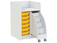 Wickelkommode Kazeo - Breite: 70 cm - 6 Stopperschienen und Trittleiter – Bild 2