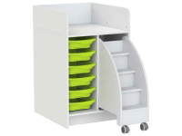 Wickelkommode Kazeo - Breite: 70 cm - 6 Stopperschienen und Trittleiter – Bild 5