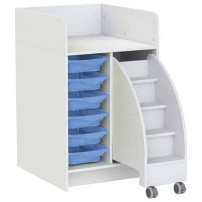 Wickelkommode Kazeo - Breite: 70 cm - 6 Stopperschienen und Trittleiter