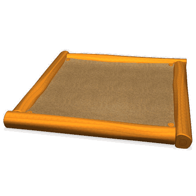 Sandkasten mit Deckel 2,5 x 2,5 cm aus Robinienholz