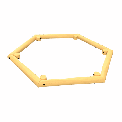 Sandkasten Sechseck aus Robinienholz