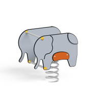Federwippe Elefant, grau, Metall-Bodenanker - NV3053 a 25