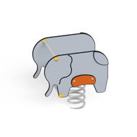 Federwippe Elefant, grau, Metall-Bodenanker - NV3053 b 25