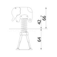 Federwippe Elefant, grau, Metall-Bodenanker - NV3053 e 25