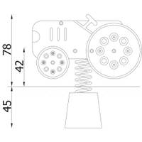 Federwippe Traktor, Beton-Bodenanker - 3061 Side view