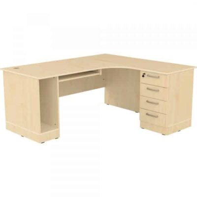 Grande L-Schreibtisch - Sitzplatz links - Ahorn