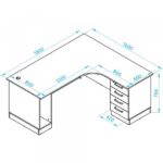 Grande L-Schreibtisch – Sitzplatz links – Ahorn - 099747 x 20