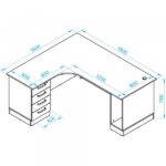 Grande L-Schreibtisch – Sitzplatz rechts – Ahorn - 099748 x 20