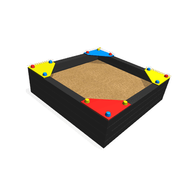 Rebo Sandkasten 1.5 x 1.5 x 0.5 m