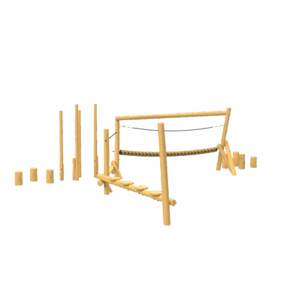 Kombibalancekreuz + Trettbaustämme aus Robinienholz