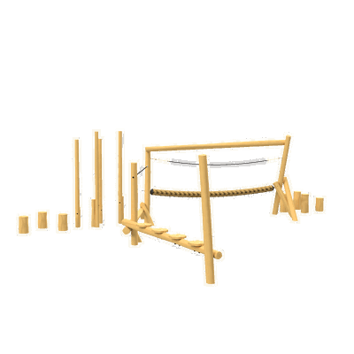 Kombibalancekreuz + Trettbaustämme aus Robinienholz