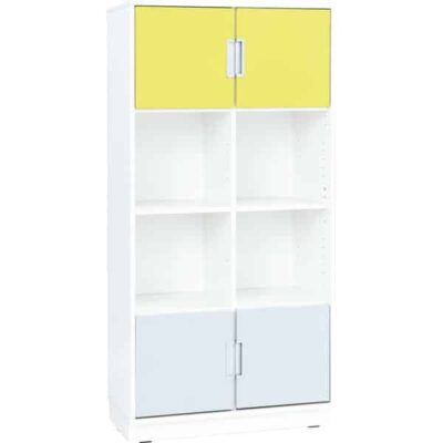 Schrank XL mit Türen - Breite: 79 cm - limone/grau (Quadro 151-180°)
