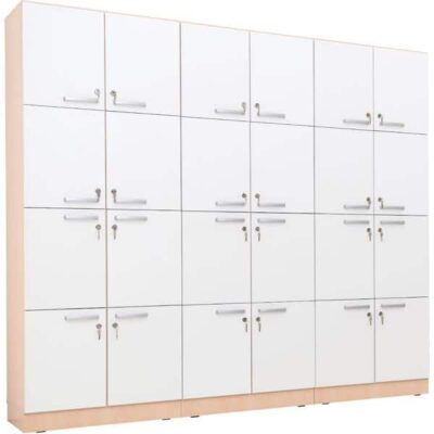 Möbelsatz Schrank Grande 19 - Tiefe: 48 cm - Ahorn, Türen weiß