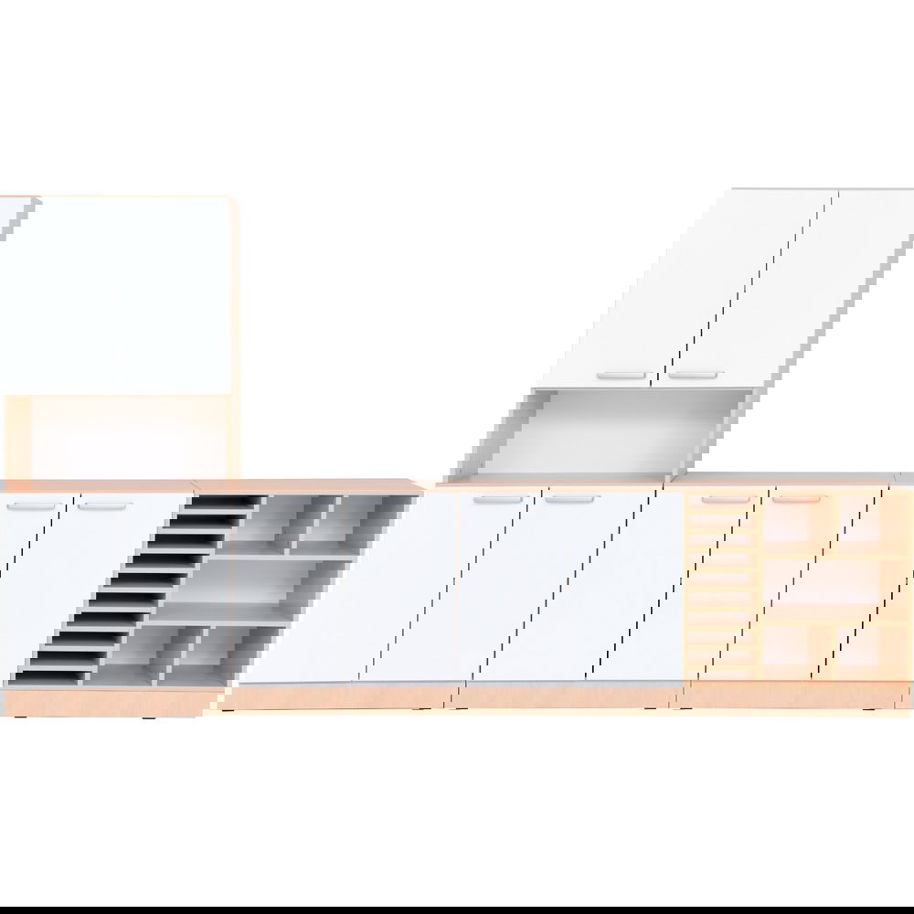 Möbelsatz Grande 63, T 38, Ahorn Jylland, Türen weiß