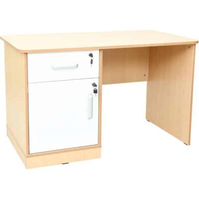 Flexi Schreibtisch - Schrankteil links - Fronten weiß