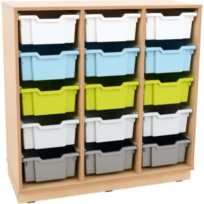 Regal L auf Sockel + 15 Behälter - 5 Farben (Flexi 115)