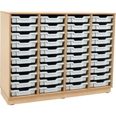 Regal L auf Sockel + 40 Behälter - hellgrau (Flexi 116)