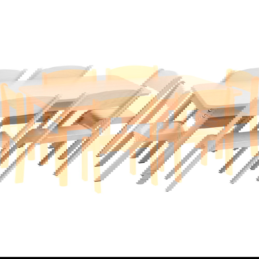 Tisch rechteckig mit Stühlen Philip, SH 26 cm