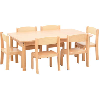 Tisch rechteckig mit Stühlen Philip