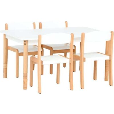 Tisch rechteckig mit Stühlen Philip - Sitzhöhe: 35 cm