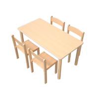 Tisch Flexi 120×60 cm, HPL Buche, mit Stühlen Philip, SH 35 cm - ZEST5683 b 20