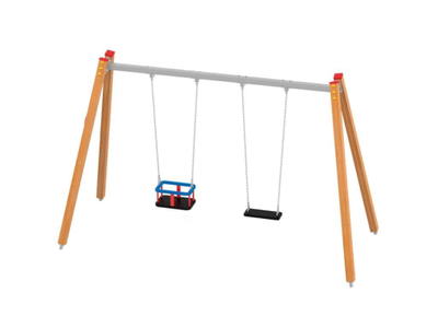 Quadro Doppelschaukel mit 1 Sicherheitsschaukelsitz + 1 Kleinkindersitz