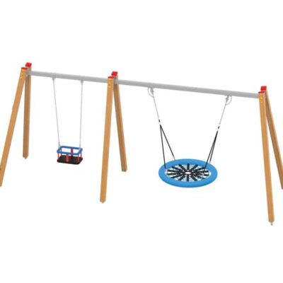 Quadro Schaukelkombination mit Kleinkindersitz + Storchennest von Novum Spielgeräte