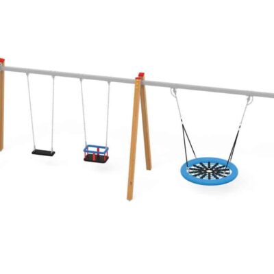 Quadro Schaukelkombi mit Sicherheitsschaukelsitz + Kleinkindersitz + Storchennest von Novum Spielgeräte