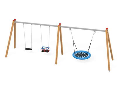 Quadro Schaukelkombi mit Sicherheitsschaukelsitz + Kleinkindersitz + Storchennest