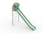 Offene Rutsche mit Seilaufstieg Grün – LEDON Originals - L3010 3d