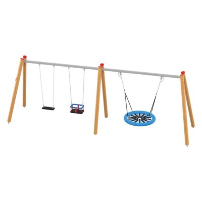 Orbis Schaukelkombi mit Sicherheitsschaukelsitz + Kleinkindersitz + Storchennest von Novum Spielgeräte